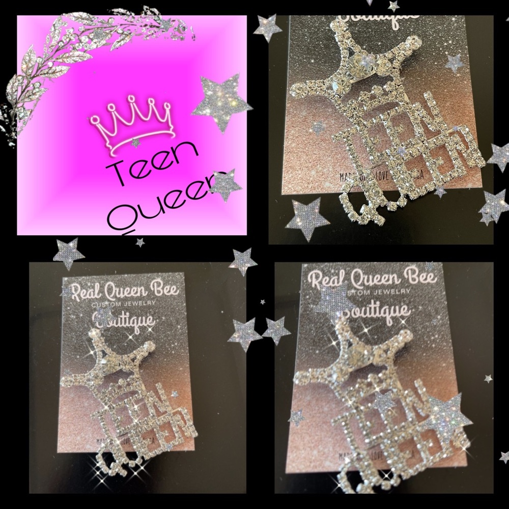 Pageant Pin Brooch Crystal Rhinestones